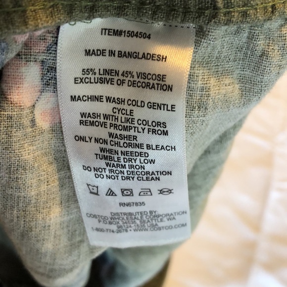 Women’s Nautica size large green floral linen shorts with front pockets - Picture 8 of 9